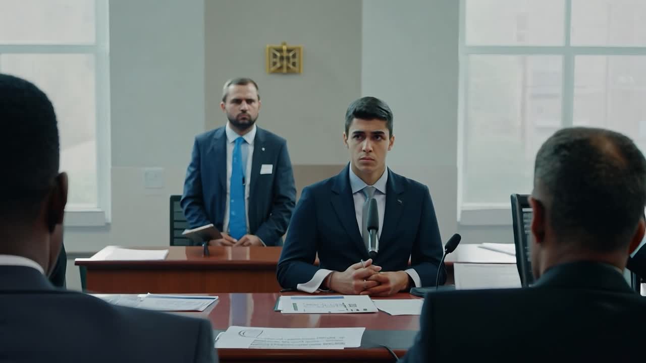 비즈니스 회의 중 테이블 주위에 앉아있는 사업가 그룹