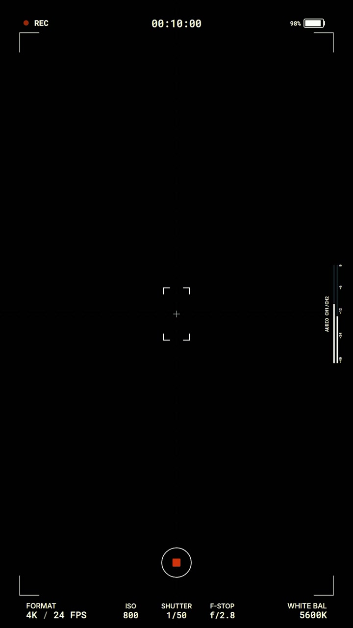 Digital Camera Recording Interface Overlay on Black Background