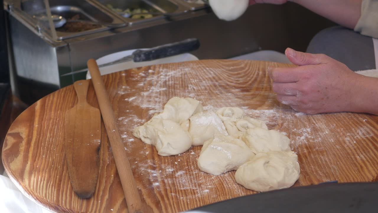 Preparing Dough for Street Food