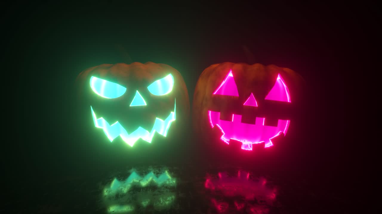 Zucche al neon luminose