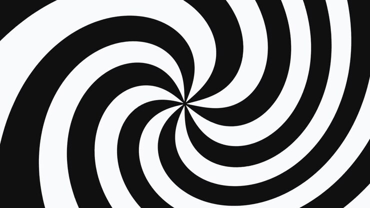 4K Black And White Spiral Background Loop Animation. Abstract motion Line graphics background Black And White Seamless loop Background..