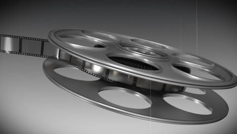 film reel against black and white background