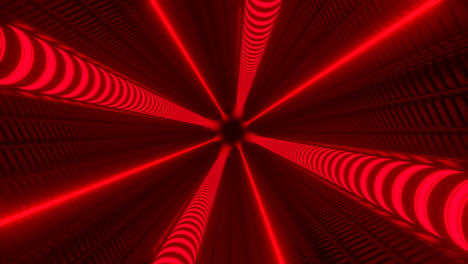 red neon glowing tunnel perspective