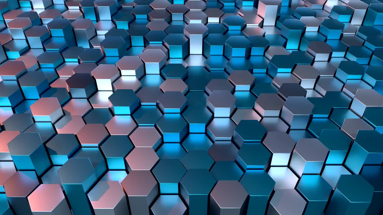 grilla hexagonal en 4k y animación en 3d
