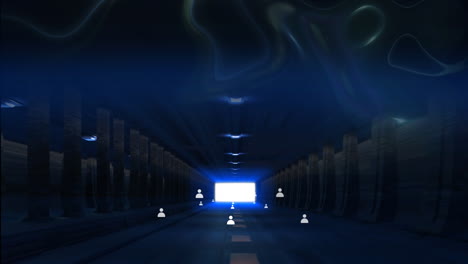 red de conexiones y fondo azul oscuro