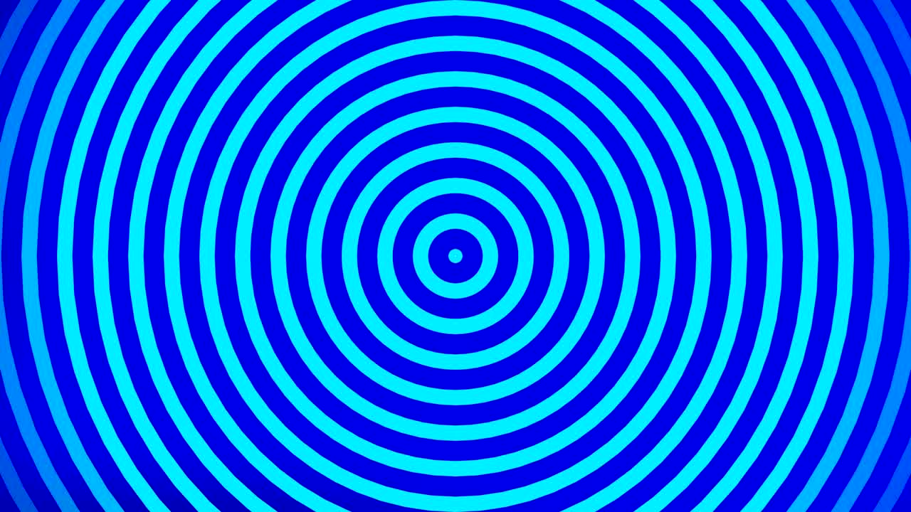 círculos pulsantes animados o ondas de radio. azul