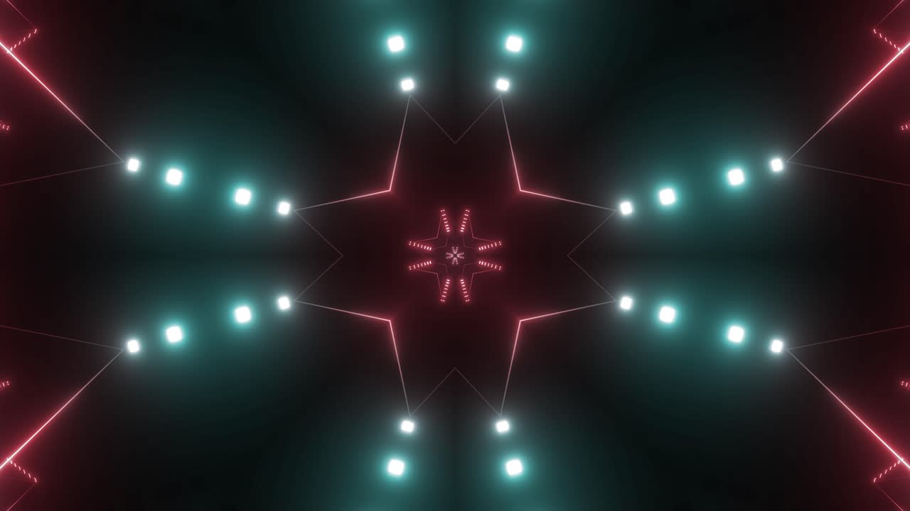 Neon Geometric Kaleidoscope Patterns