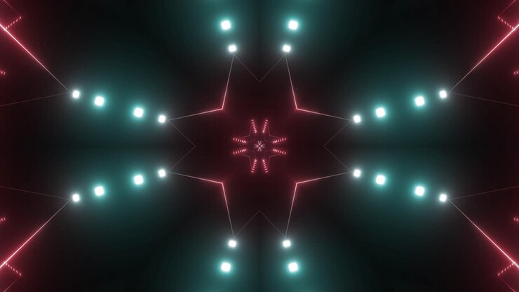 Neon Geometric Kaleidoscope Patterns