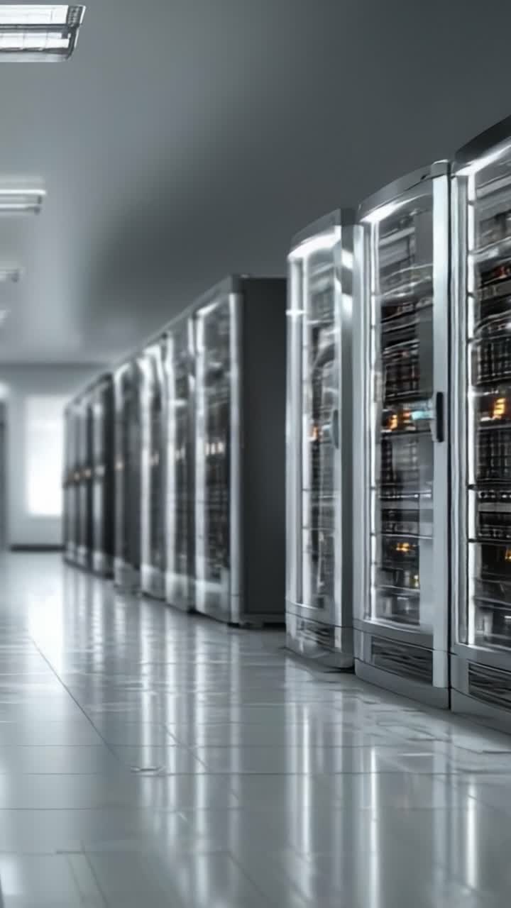 A Modern Data Center's Server Rack Environment: Exploring the Technology Behind High-Performance Computing and Data Storage Solutions in a Streamlined and Efficient Design