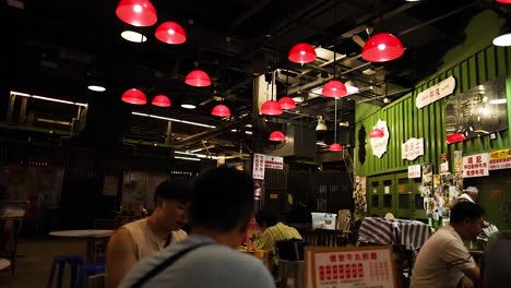 people enjoying a meal at a restaurant