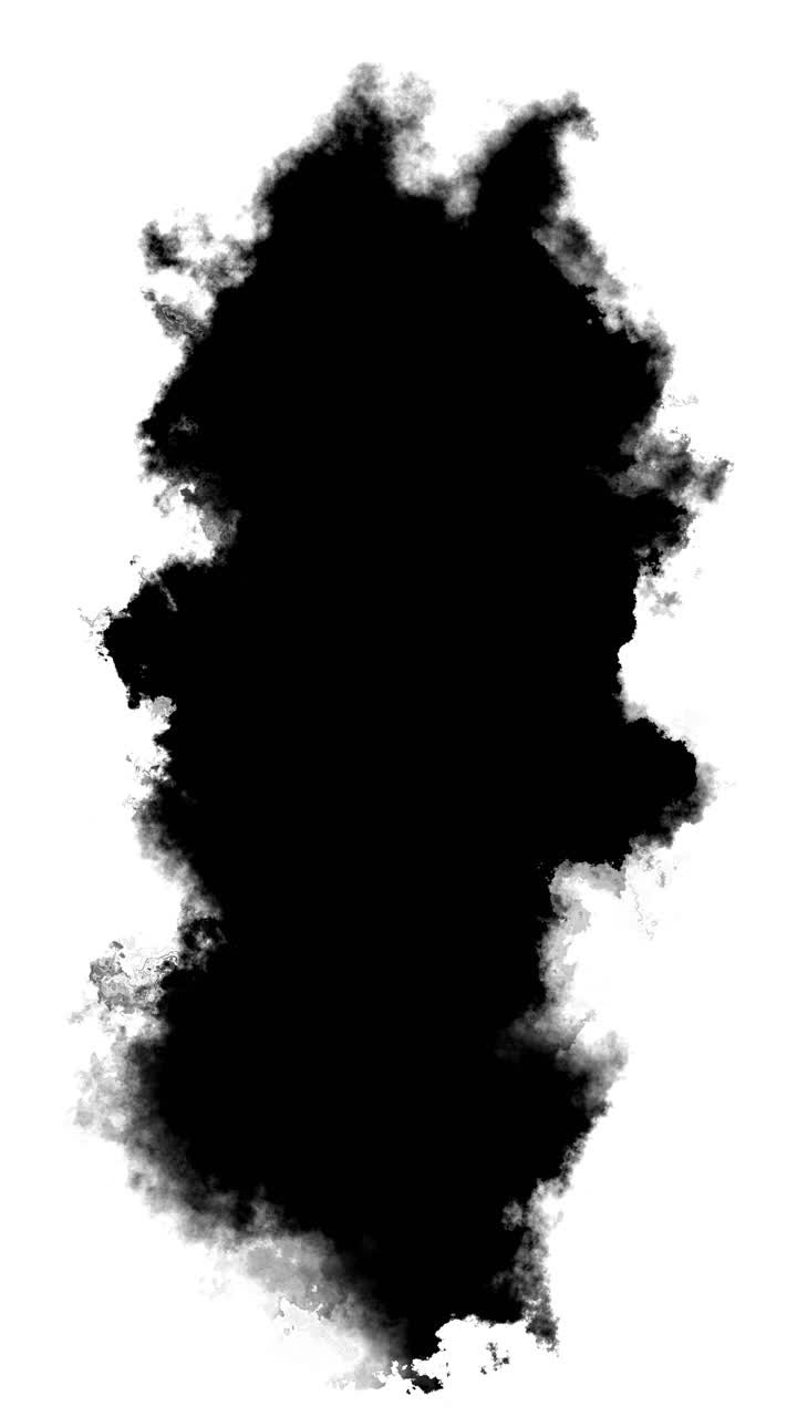 Flussi di schizzi d'inchiostro scorrono sullo schermo, fioritura d'inchiostro, transizione di gocce di acquerello nero, schizzo d'inchiostro.
