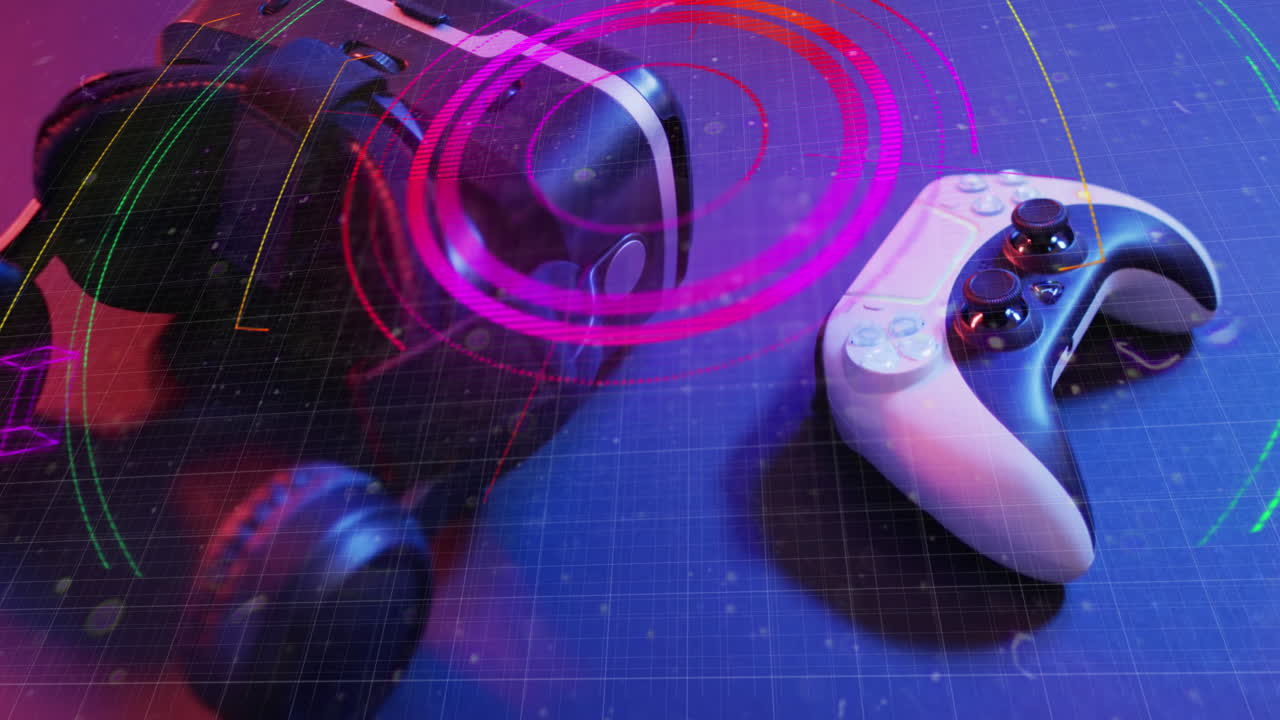 Animation of scope and data processing over video game computer equipment