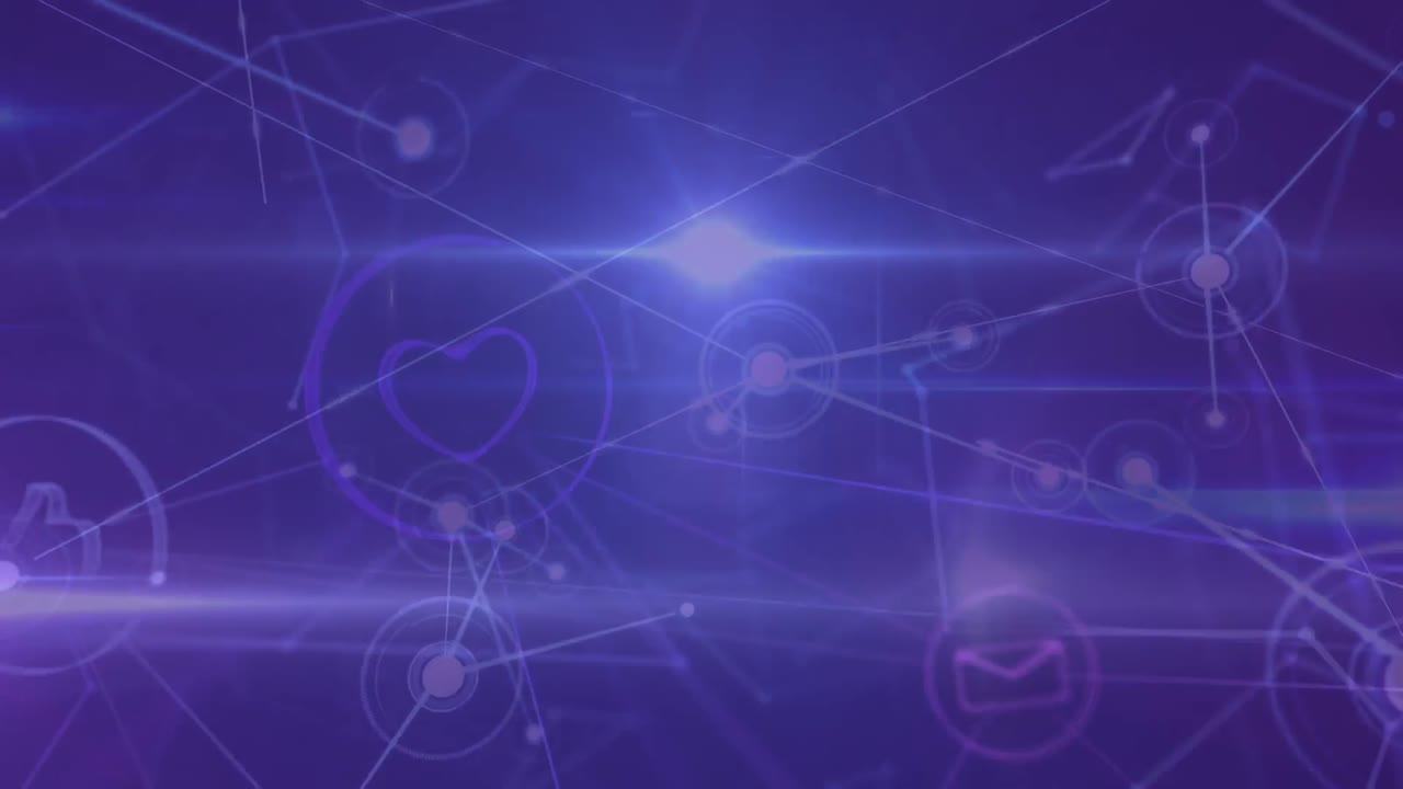 파란색 배경 위의 데이터 처리 애니메이션