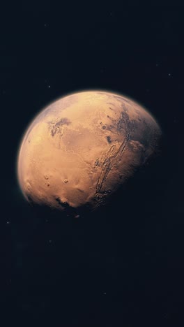vertical tilt down to reveal mars the red planet