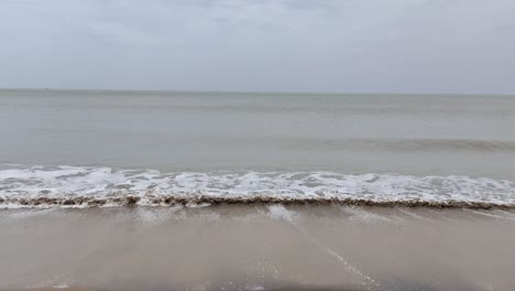 Tropical-beach-with-deep-blue-sea-and-skyscape-view