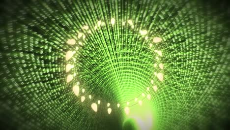 animación de la decoración de navidad luces de hadas con espacio de copia sobre el túnel brillante verde