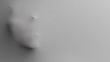 a creepy silhouette of a woman's face appears from the white surface