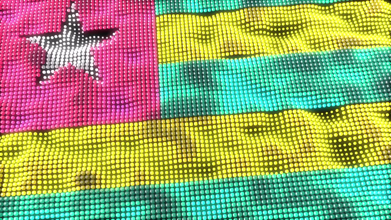 웹 컨셉 60fps 토고 픽셀 발 흔들기, 3d 4k uhd 원활한 loopable 애니메이션