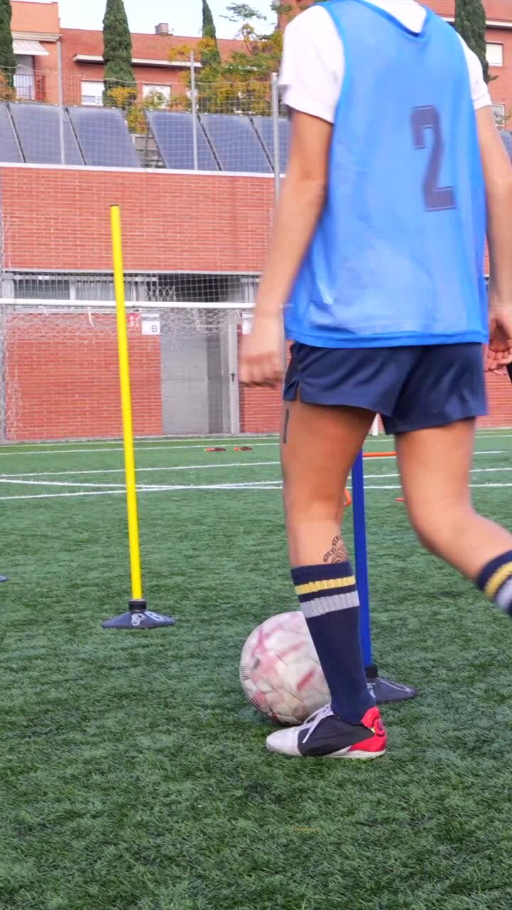 Soccer training on the field