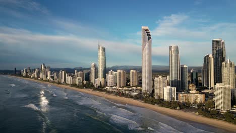 right to left aerial of surfers paradise skyline, gold coast, queensland, australia 20230502