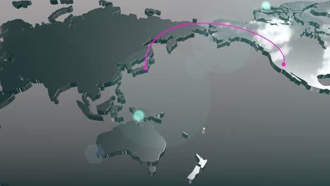 japón a américa conexión mapa del mundo animación