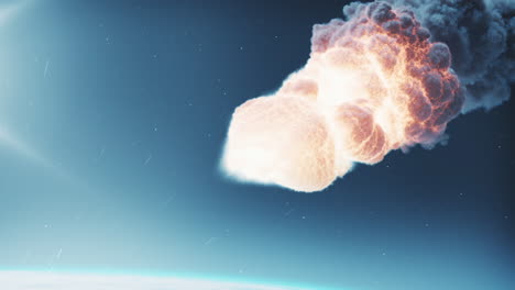 simulación de impacto de un asteroide