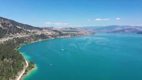 summer skies over kalamalka: overhead shot of bc's turquoise gem