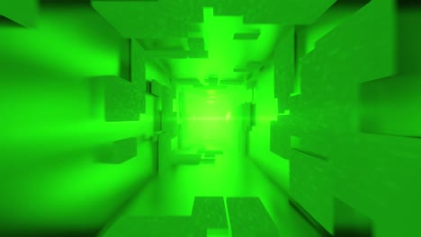 discoteca de luz espacial verde o fondo de bucle abstracto futurista científico.