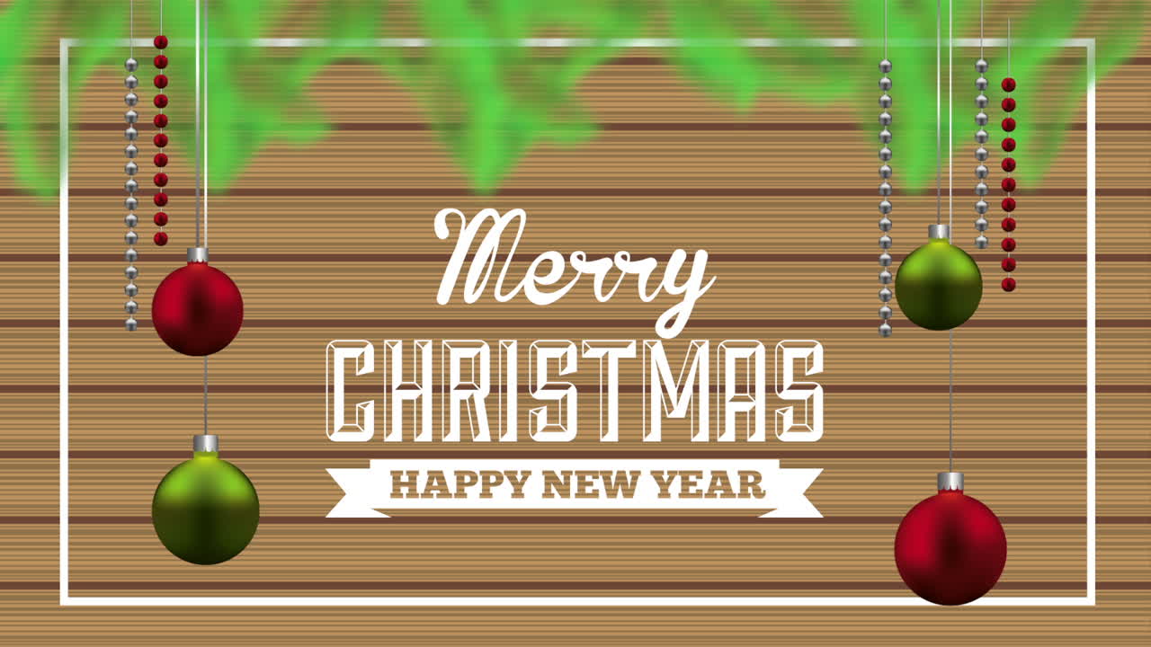 공을 매달아 장식으로 메리 크리스마스 카드