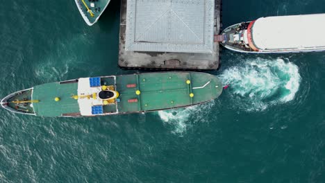 ferry leaving pier