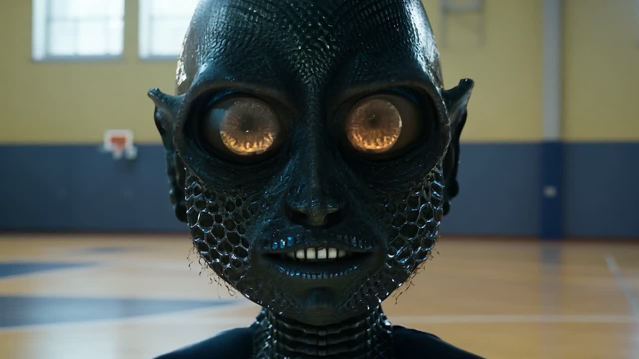 retrato en primer plano de una criatura alienígena espeluznante