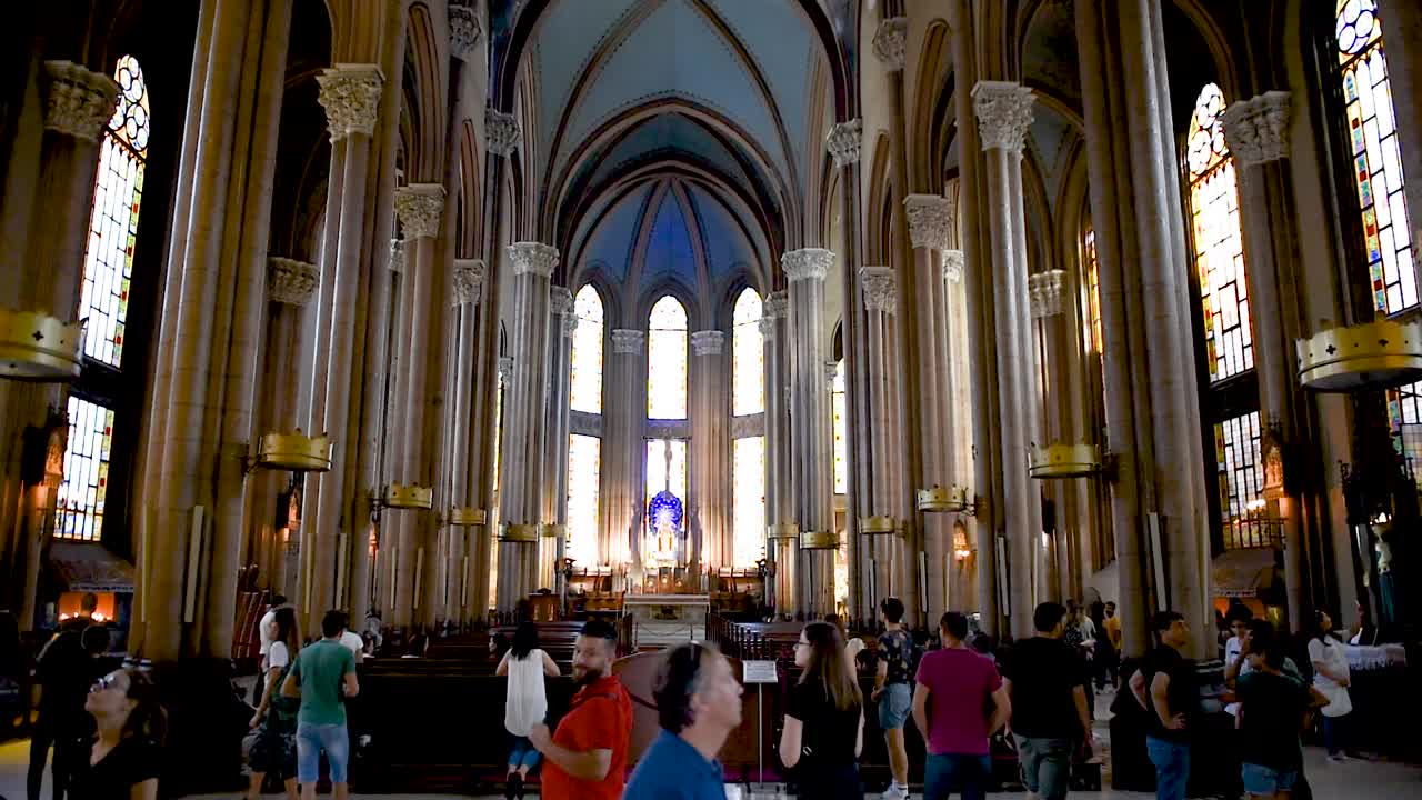 Interior view of Church of St. Anthony of Padua or locally as Sent Antuan is the largest church of the Roman Catholic Church in Istanbul, Turkey.25 July 2019