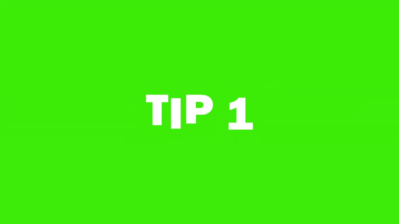 Tip 1 text Animation slot machine effect on a green screen