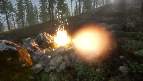 campfire at mountain