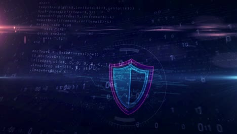 símbolo de seguridad cibernética del escudo animación de túnel en bucle abstracto