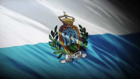 Flag-of-San-Marino,-full-screen-in-4K-high-resolution-Flag-of-Republic-of-San-Marino-4K