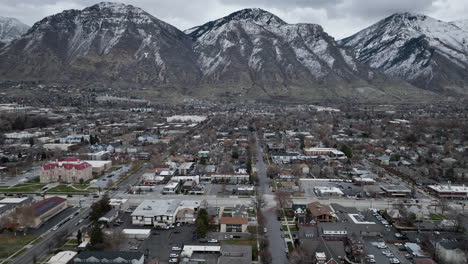 mountain range and city scape of provo utah