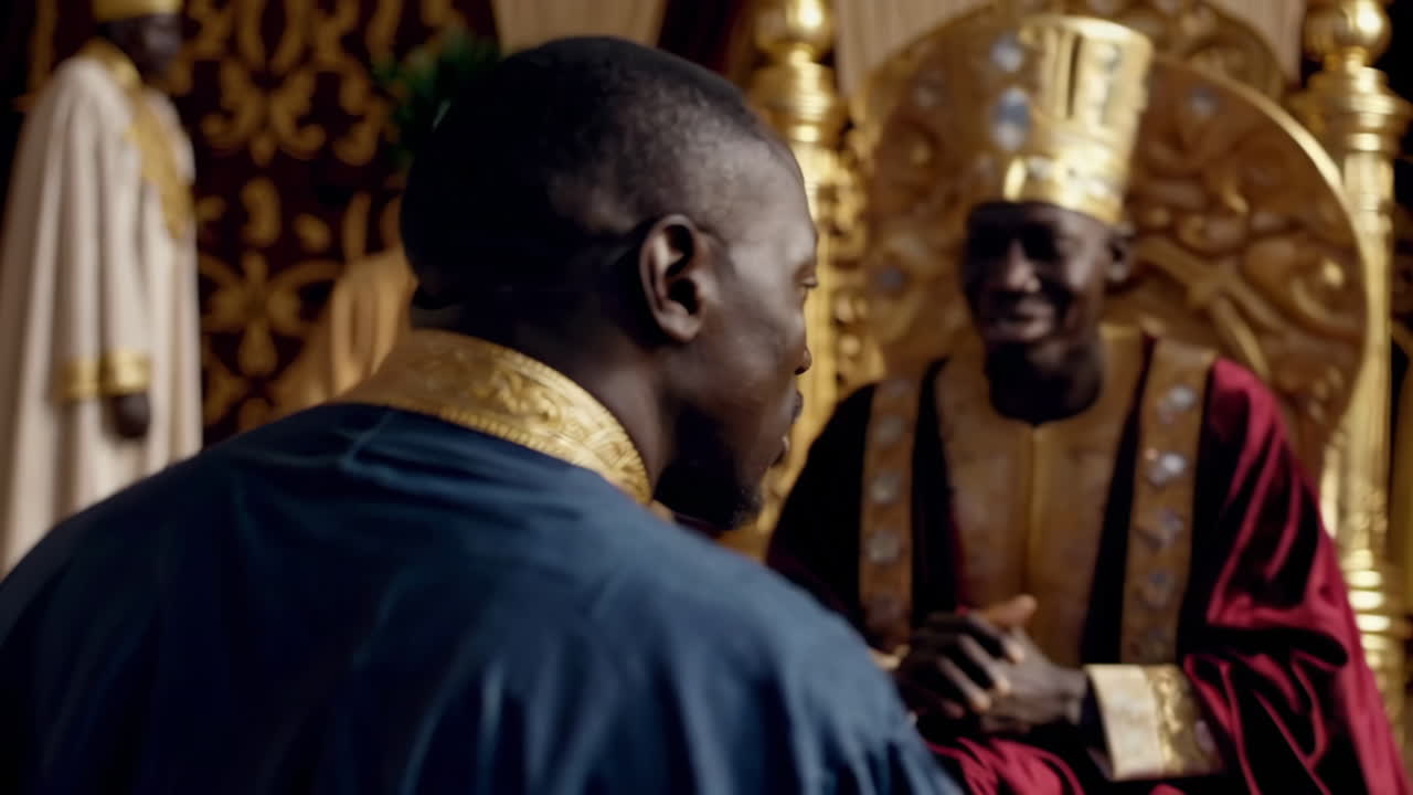 왕복 을 입은 아프리카 왕 들