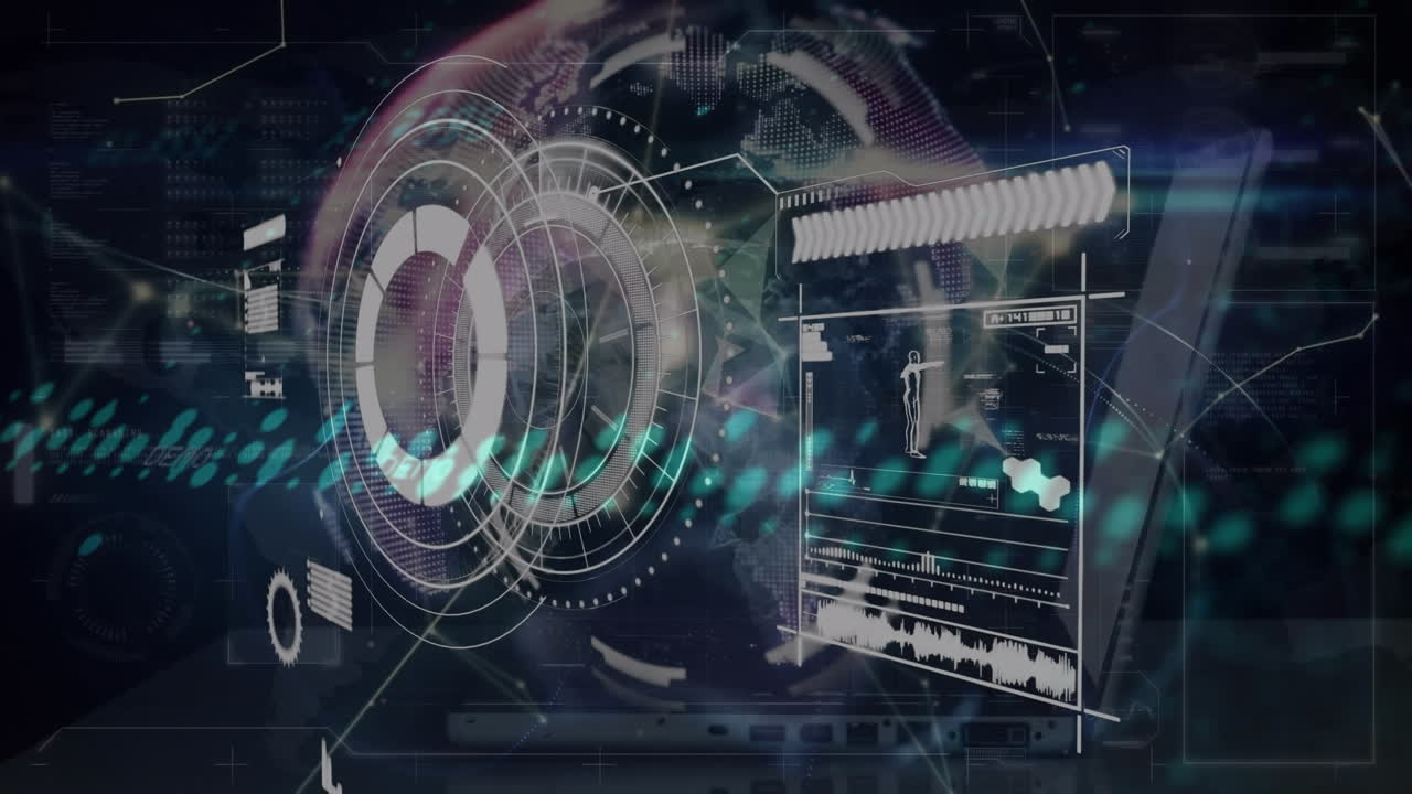 지구와 함께 데이터 처리를 통해 범위 스캐닝의 애니메이션