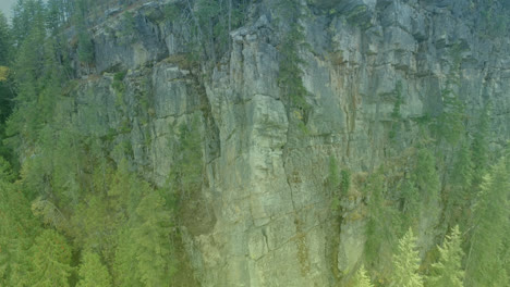 Video-of-rocky-mountain-with-green-trees-on-sunny-day