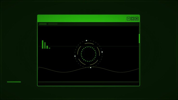 Digital Interface With Rotating Circular Data Visualization