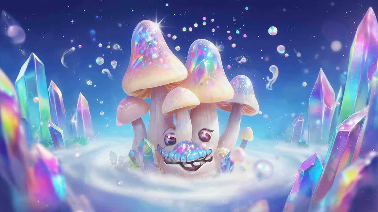 Fantasy Mushrooms and Crystals