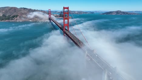 golden gate bridge fog at san francisco in california united states