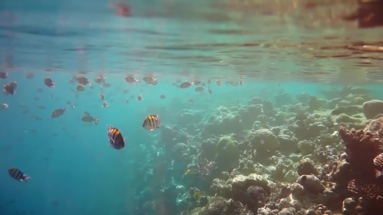 un arrecife de coral tropical. un arrecife de coral en las maldivas.