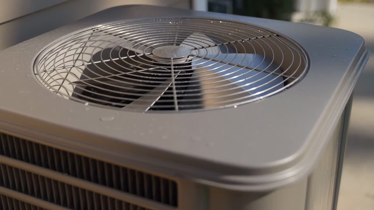 Outdoor Air Conditioning Unit with Rotating Fan