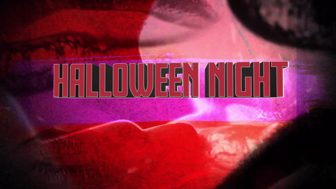 입술 위의 할로윈 밤 텍스트의 애니메이션