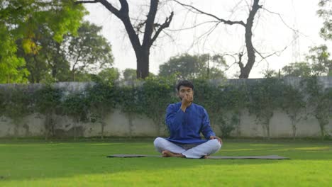 Indian-man-doing-breathing-yoga-exercise