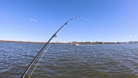 fishing rod in action on gold coast waters