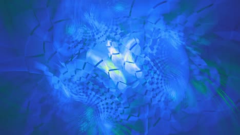 Colorful trippy psychedelic motion blur - checkerboard blue - seamless looping cosmic kaleidoscope, spiritual techno trance background