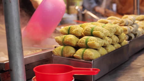 food being prepared in street market south korea